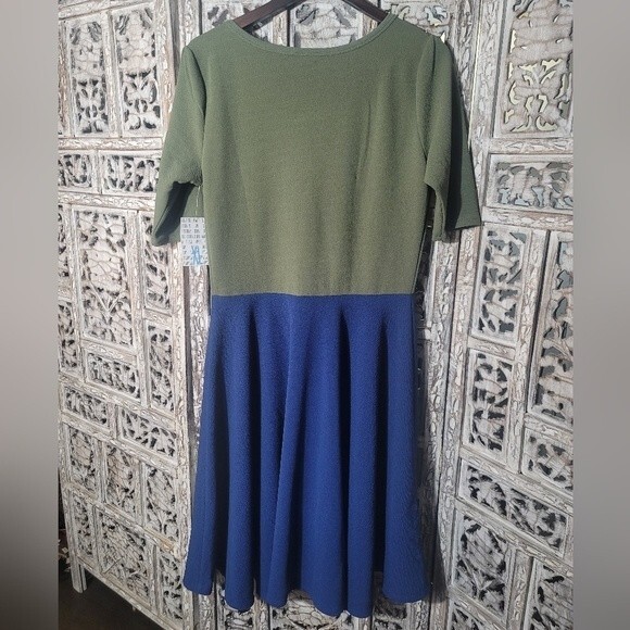 LulaRoe Nicole Colorblock ShortSleeve Midi Dress with Pockets Womens Size XL NWT - Picture 2 of 12